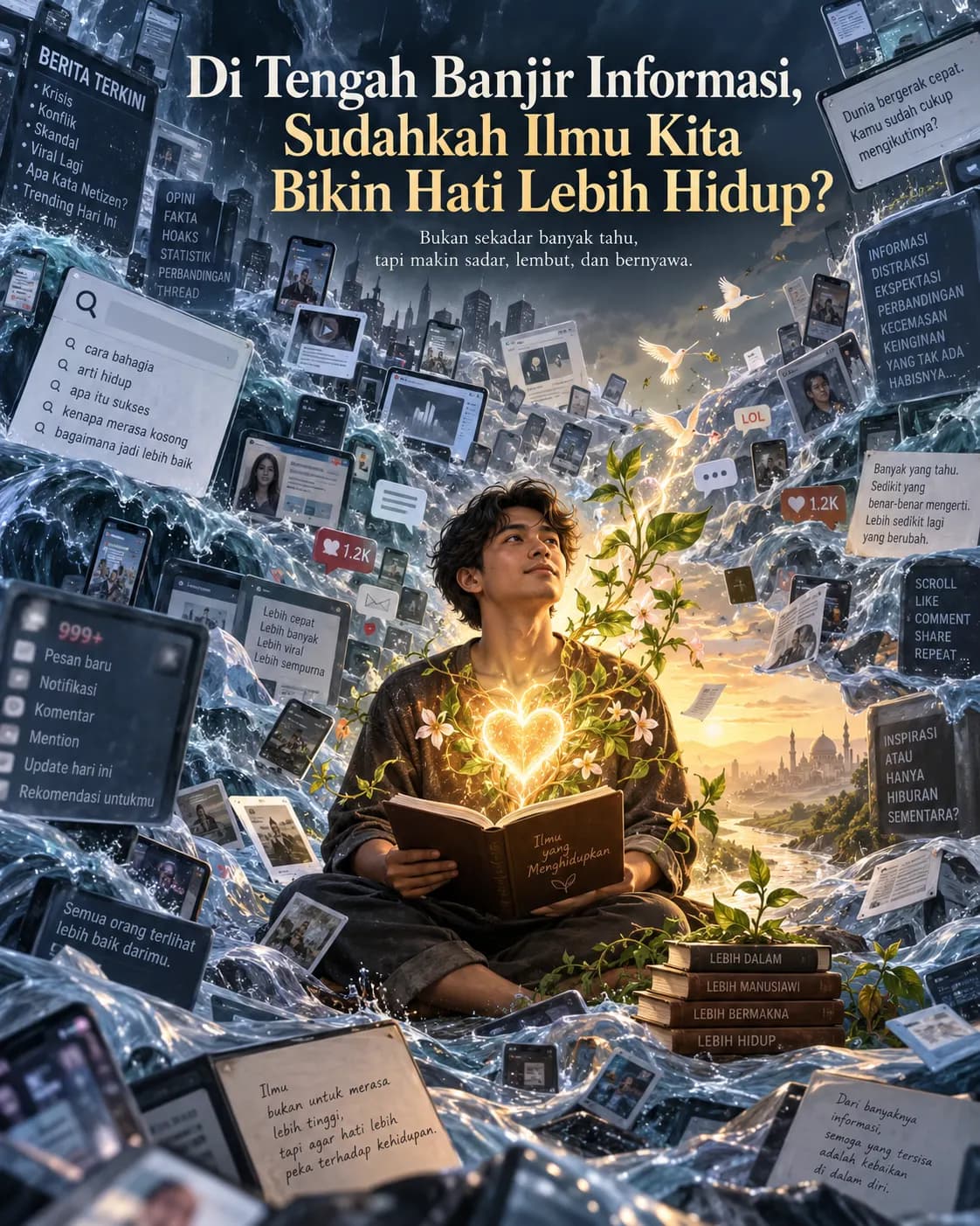 Di Tengah Banjir Informasi, Sudahkah Ilmu Kita Bikin Hati Lebih Hidup?