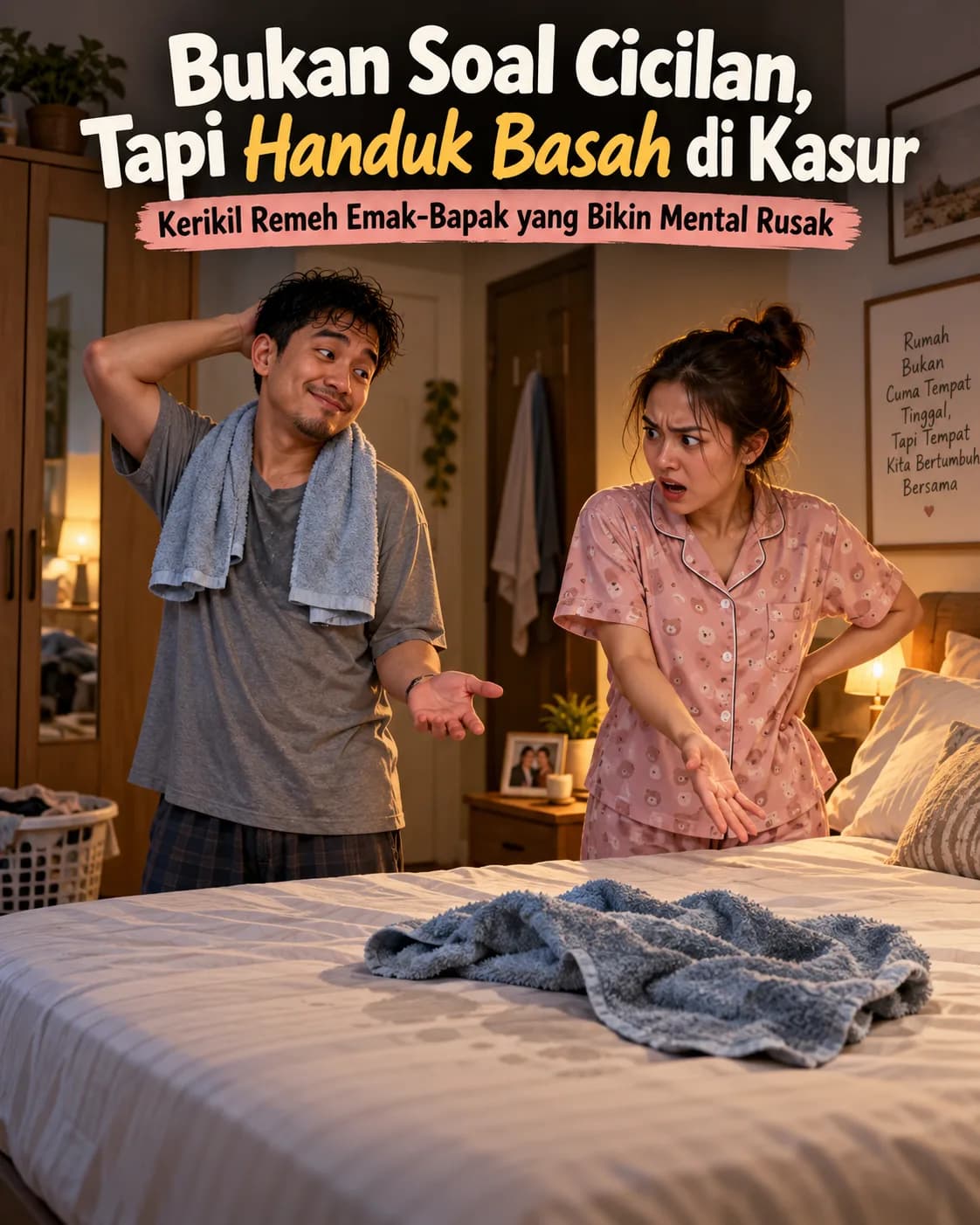 Bukan Soal Cicilan, Tapi Handuk Basah di Kasur: Kerikil Remeh Emak-Bapak yang Bikin Mental Rusak