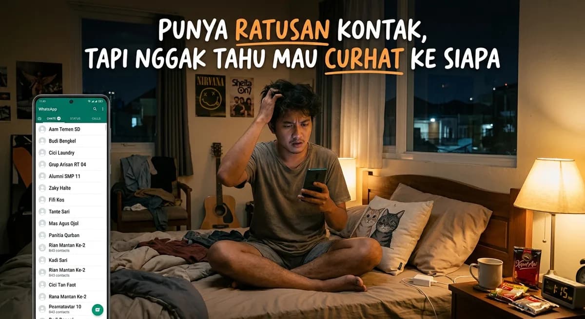 Punya Ratusan Kontak, tapi Nggak Tahu Mau Curhat ke Siapa